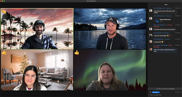 Remote interview session with four participants