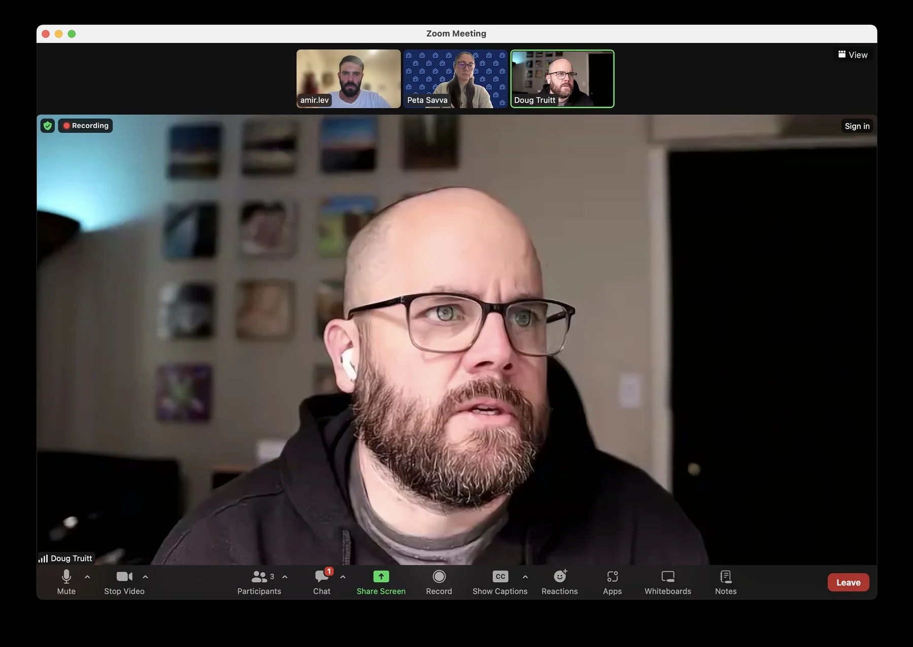 User interview on video